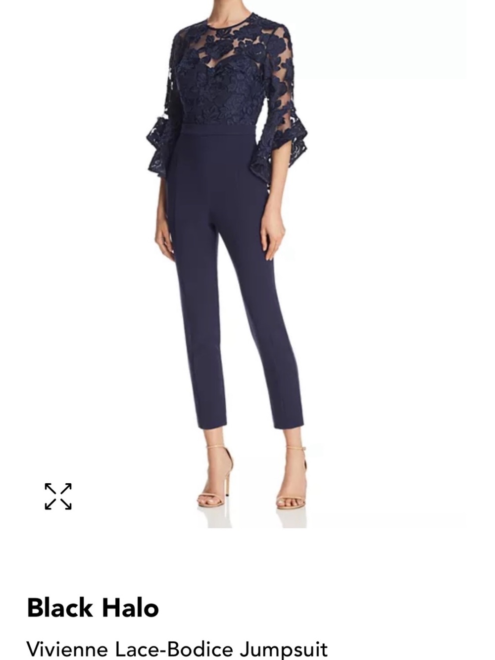 BLACK HALO VIVIENNE LACE NAVY JUMPSUIT 
SZ 6 $75